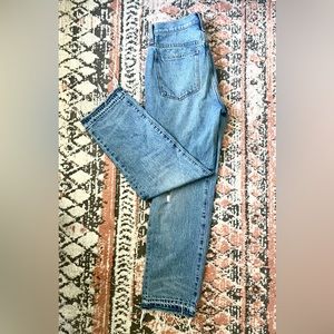 Madewell Straight Leg High Rise Jeans - Cool Let Down Raw Hem/Size: 26